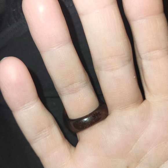 Earthy Natural Boho Wooden Ring - Picture 2 of 3